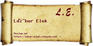 Léber Elek névjegykártya